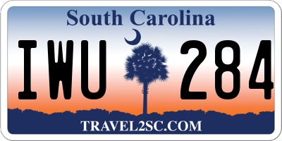 SC license plate IWU284