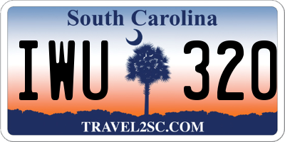 SC license plate IWU320