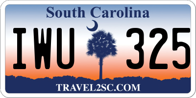SC license plate IWU325