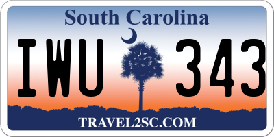 SC license plate IWU343