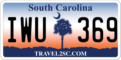 SC license plate IWU369