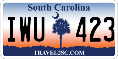 SC license plate IWU423