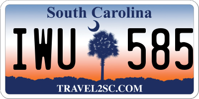 SC license plate IWU585