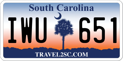 SC license plate IWU651