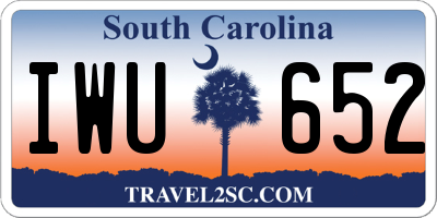 SC license plate IWU652