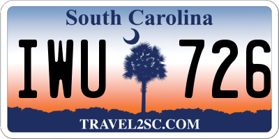 SC license plate IWU726