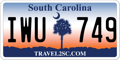 SC license plate IWU749