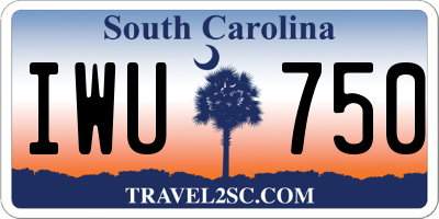 SC license plate IWU750