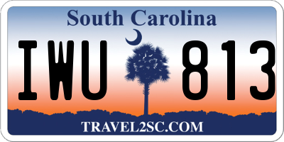 SC license plate IWU813