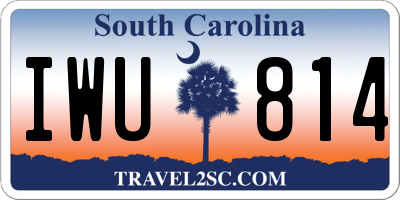 SC license plate IWU814