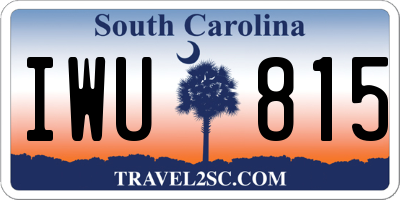 SC license plate IWU815