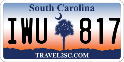 SC license plate IWU817