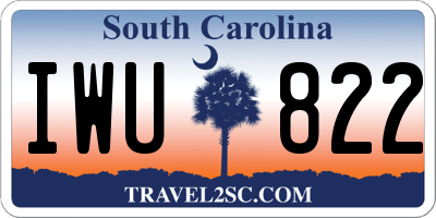 SC license plate IWU822