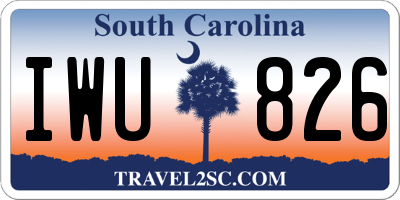 SC license plate IWU826