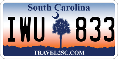 SC license plate IWU833