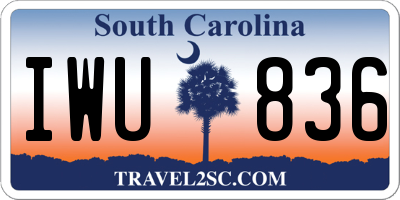 SC license plate IWU836