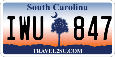 SC license plate IWU847
