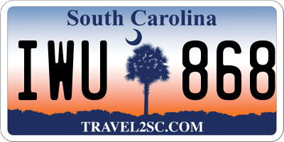 SC license plate IWU868