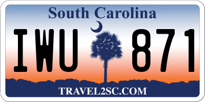 SC license plate IWU871