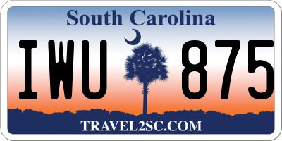 SC license plate IWU875