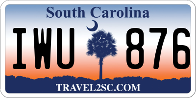 SC license plate IWU876
