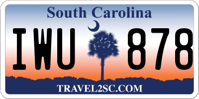 SC license plate IWU878