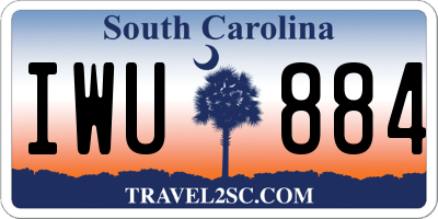 SC license plate IWU884