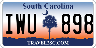 SC license plate IWU898