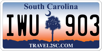 SC license plate IWU903