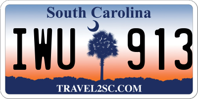 SC license plate IWU913