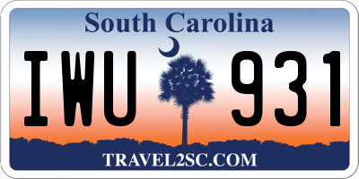 SC license plate IWU931