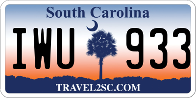 SC license plate IWU933