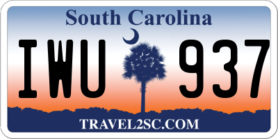 SC license plate IWU937