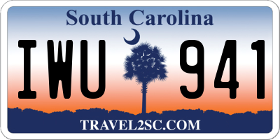 SC license plate IWU941