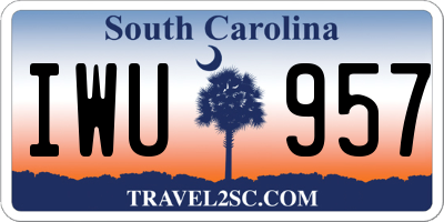 SC license plate IWU957