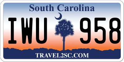 SC license plate IWU958