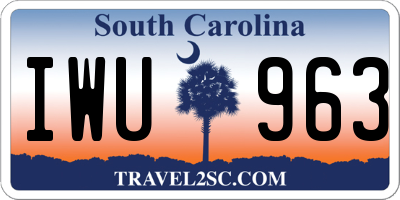 SC license plate IWU963