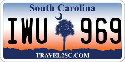 SC license plate IWU969