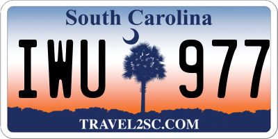 SC license plate IWU977