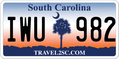SC license plate IWU982