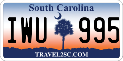 SC license plate IWU995