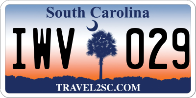 SC license plate IWV029