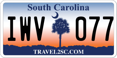 SC license plate IWV077