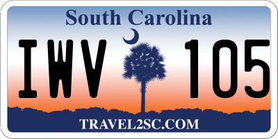 SC license plate IWV105