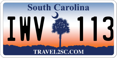 SC license plate IWV113