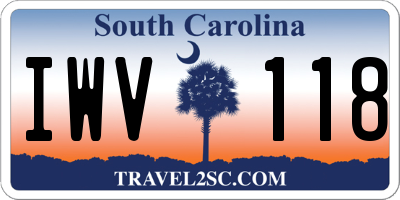 SC license plate IWV118