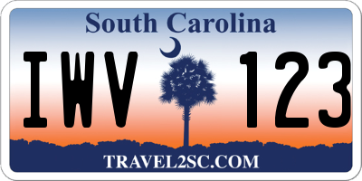 SC license plate IWV123
