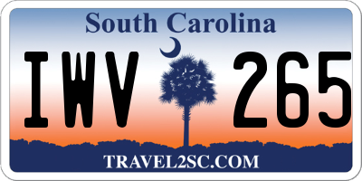 SC license plate IWV265