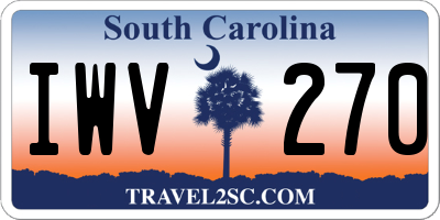 SC license plate IWV270