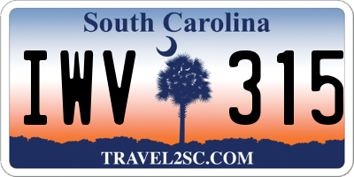 SC license plate IWV315
